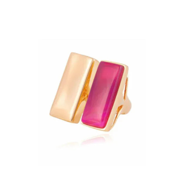 PINK AGATE CHIC RING | GOLD PLATED | OPULENCE | BRAINSTORM JEWELRY - Brainstorm Jewelry