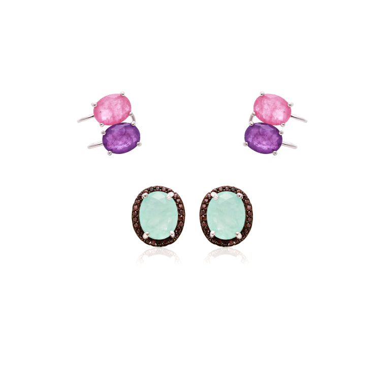 TOURMALINE AND AMETHYST VIVIAN EARRING