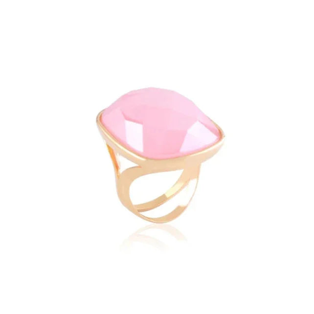 LIGHT PINK CRYSTAL SPETACULAR RING | GOLD PLATED | OPULENCE | BRAINSTORM JEWELRY - Brainstorm Jewelry