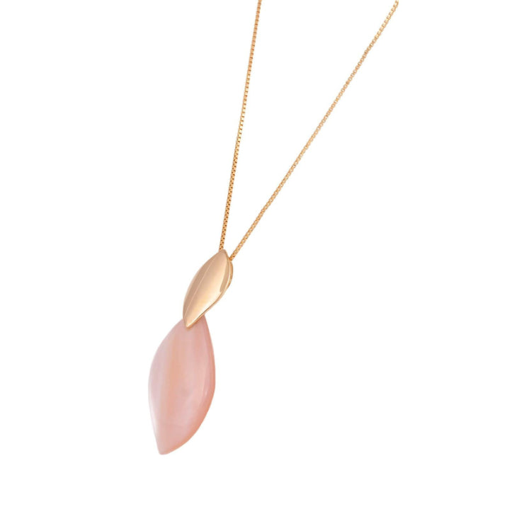 NECKLACE - GOLD PLATED - PINK MOTHER OF PEARL