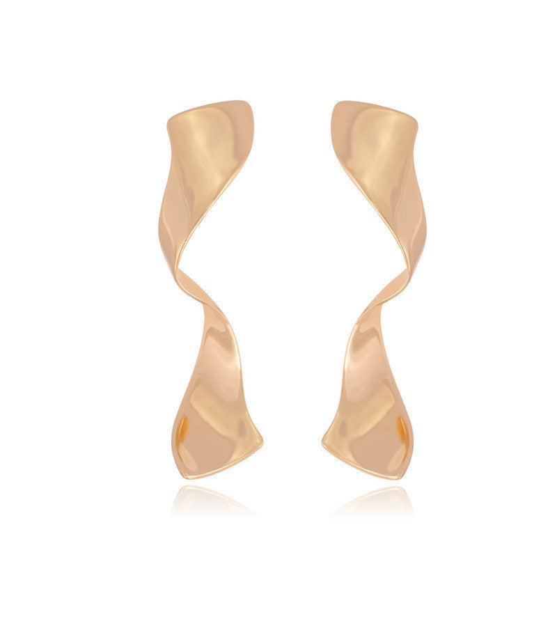 TWISTED DROP EARRINGS - 18K GOLD-PLATED