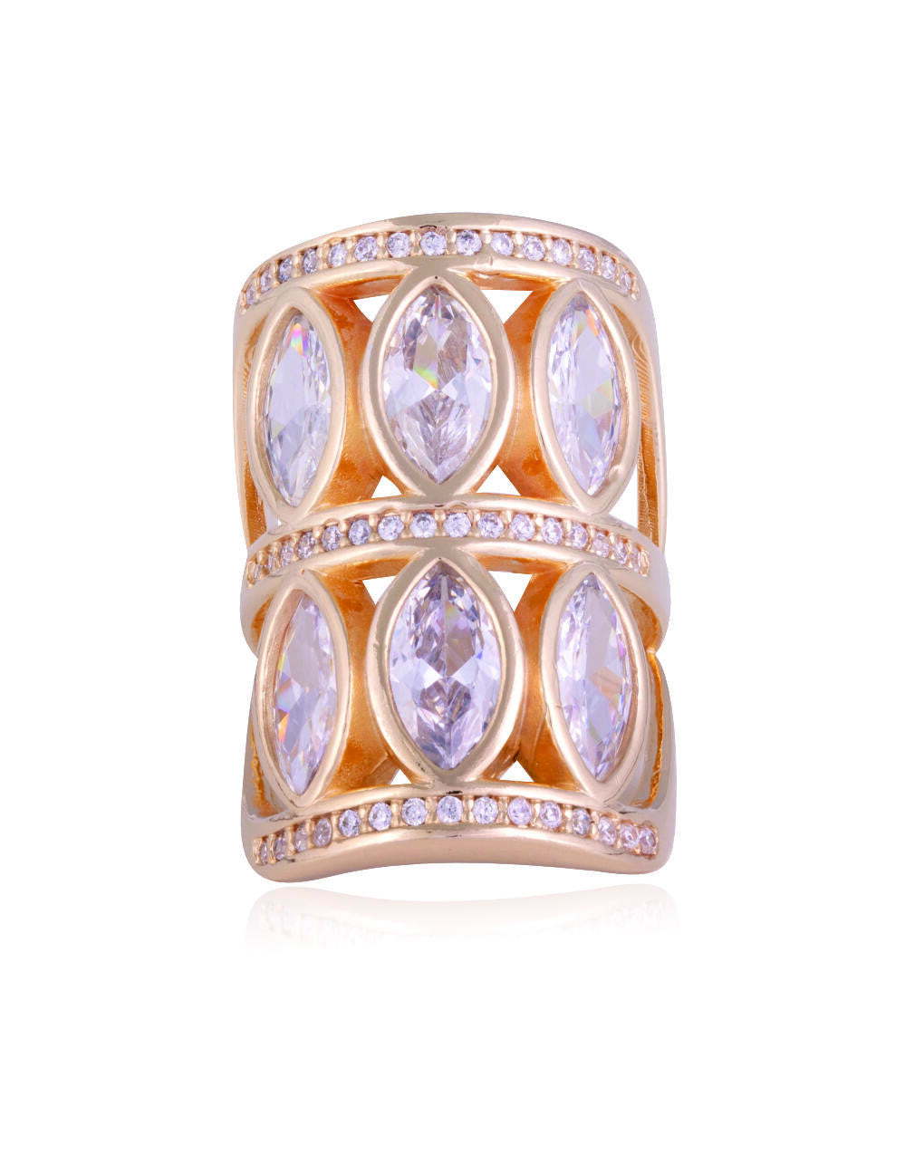 RING - GOLD PLATED - ZIRCONIA CRYSTAL STONE