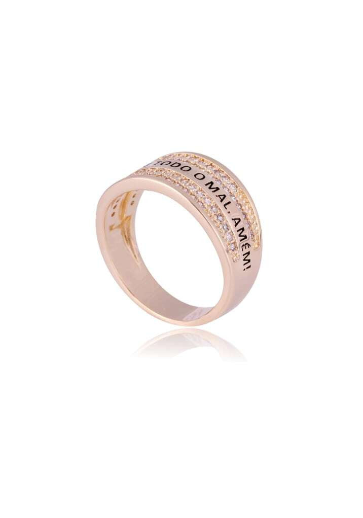 RING - GOLD PLATED - ZIRCONIA