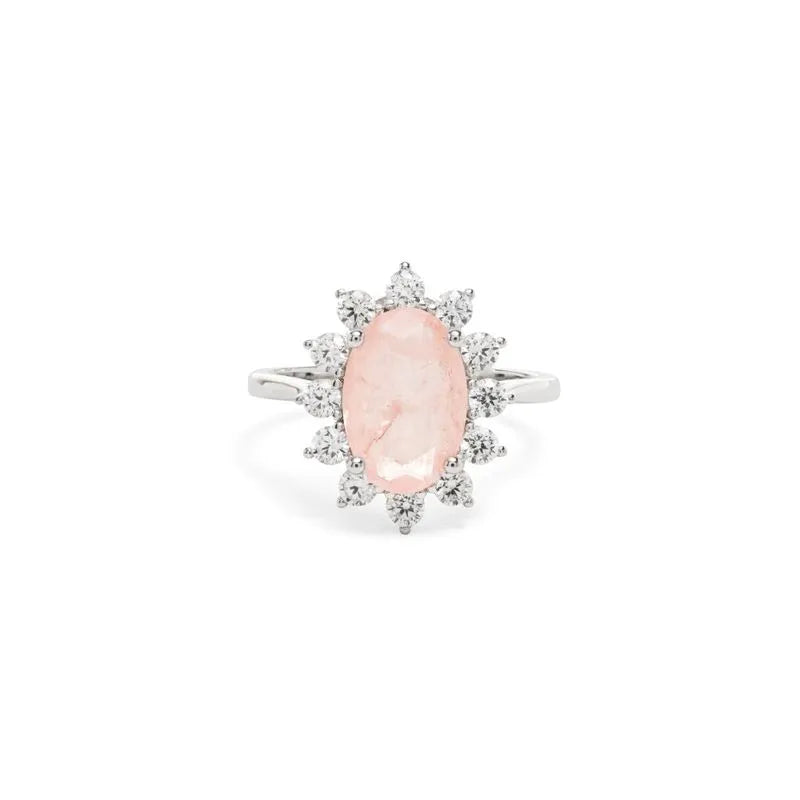 MORGANITE AND ZIRCONIA GEOVANA RING