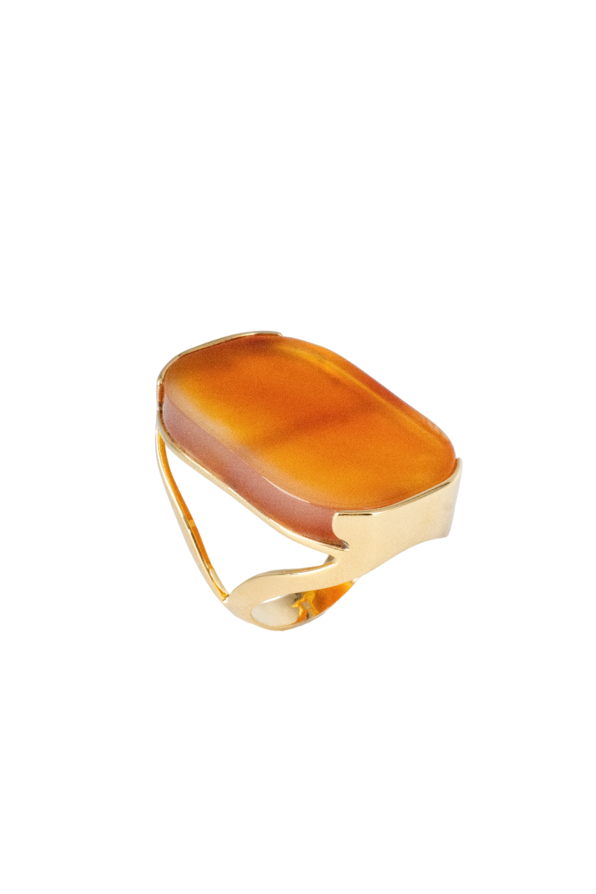 SCARLET STREETS RING - RED AGATE