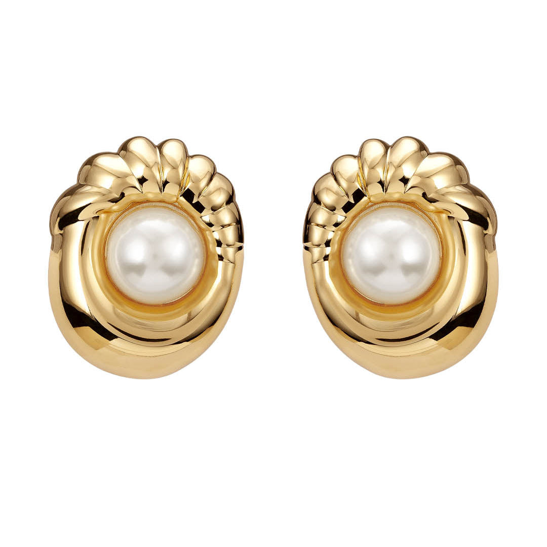 OCEANE PEARL EARRINGS | 18K GOLD PLATED | ORGANIC MOTION COLLECTION | BRAINSTORM JEWELRY