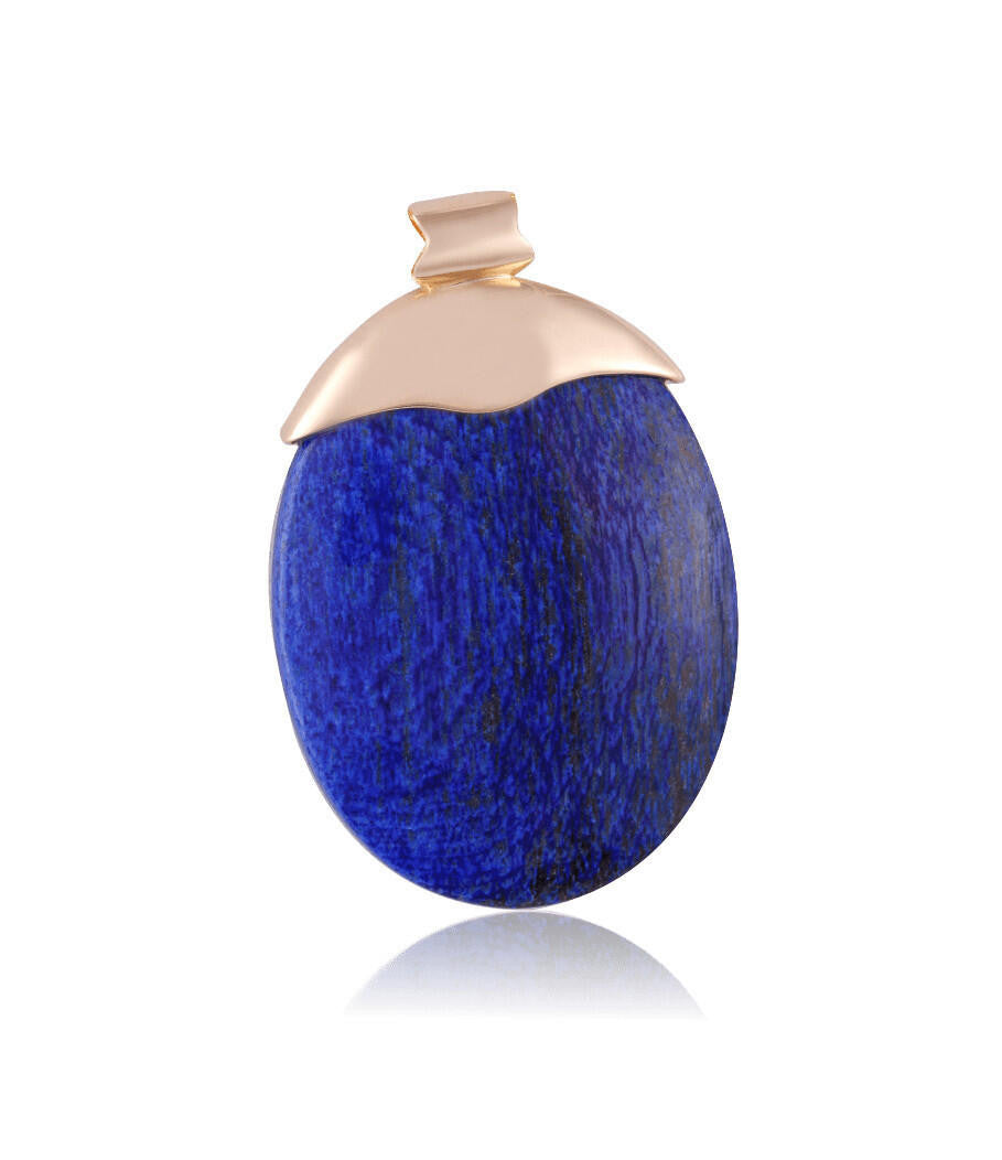 PENDANT - GOLD PLATED - BLUE JASPER STONE BIC