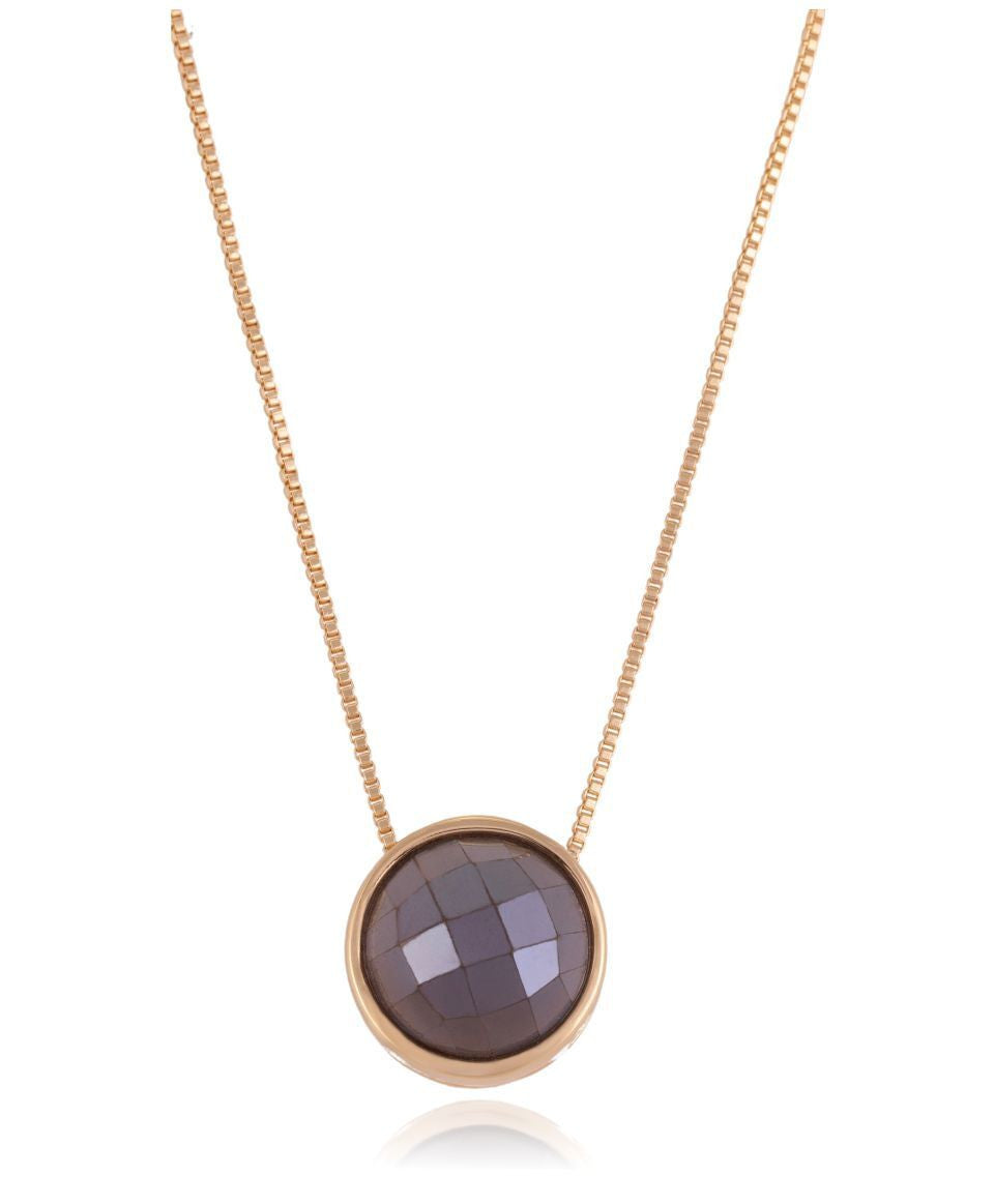 NECKLACE - GOLD PLATED - SMOKY QUARTZ