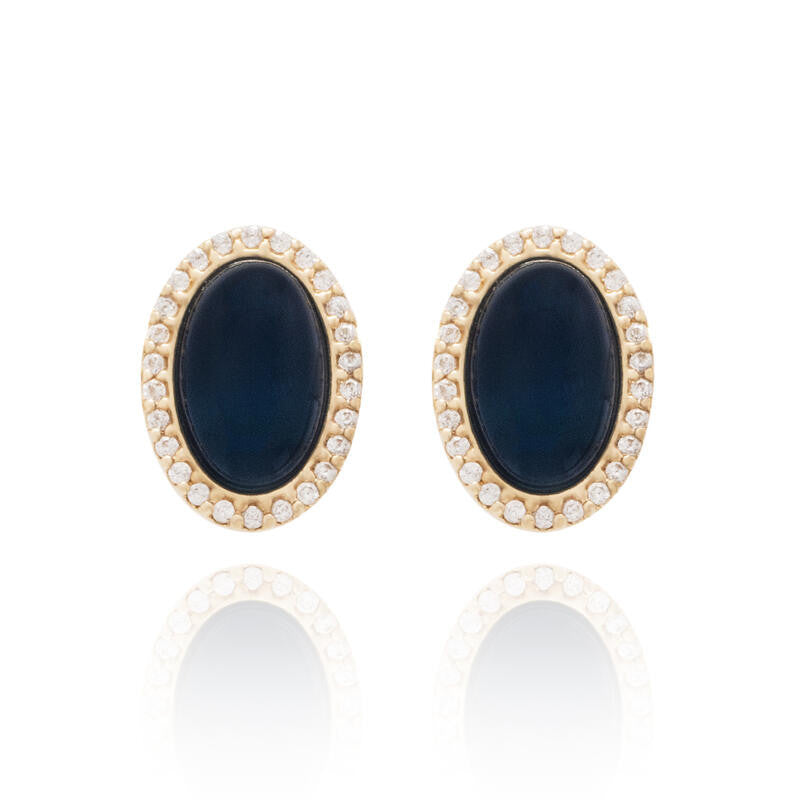 BLUE QUARTZ SOHO EARRING - GOLD PLATED | NYFW | BRAINSTORM JEWELRY