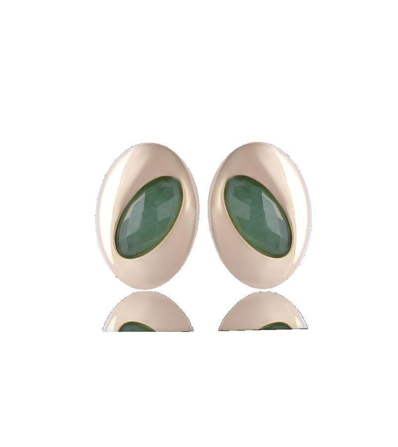 GREEN EARRING - GOLD PLATED