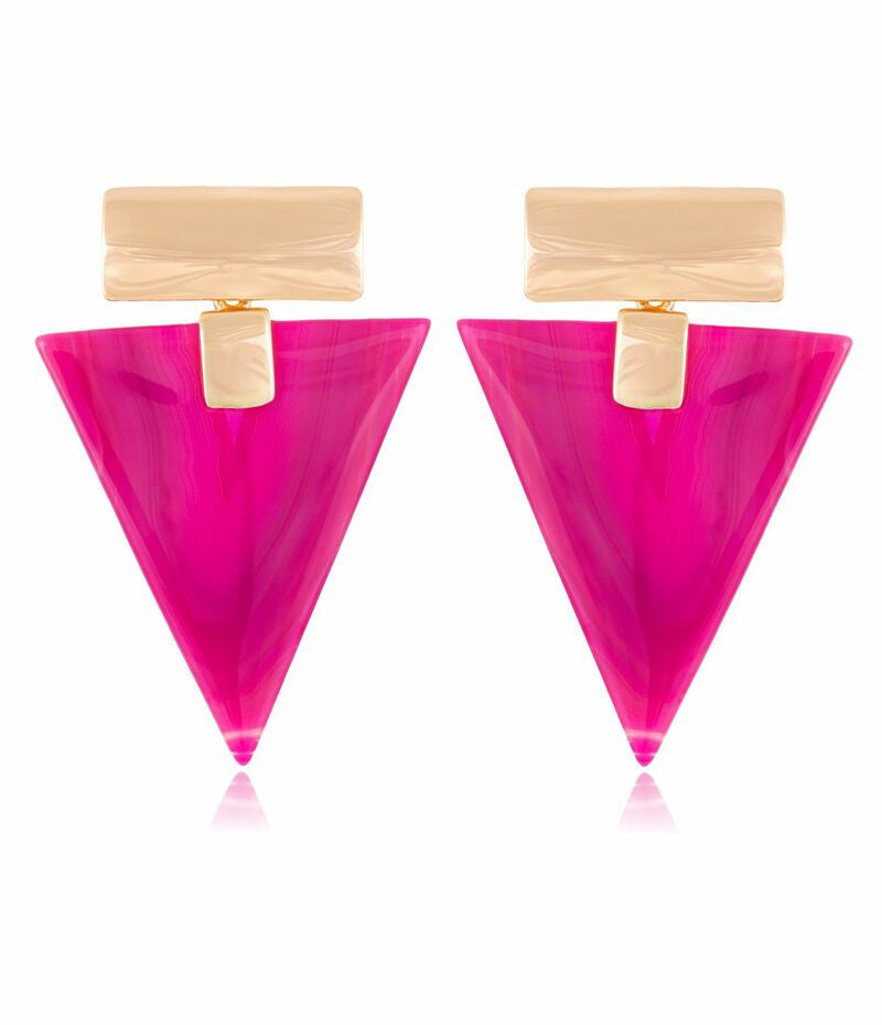 PINK AGATE - GOLD-PLATED EARRINGS