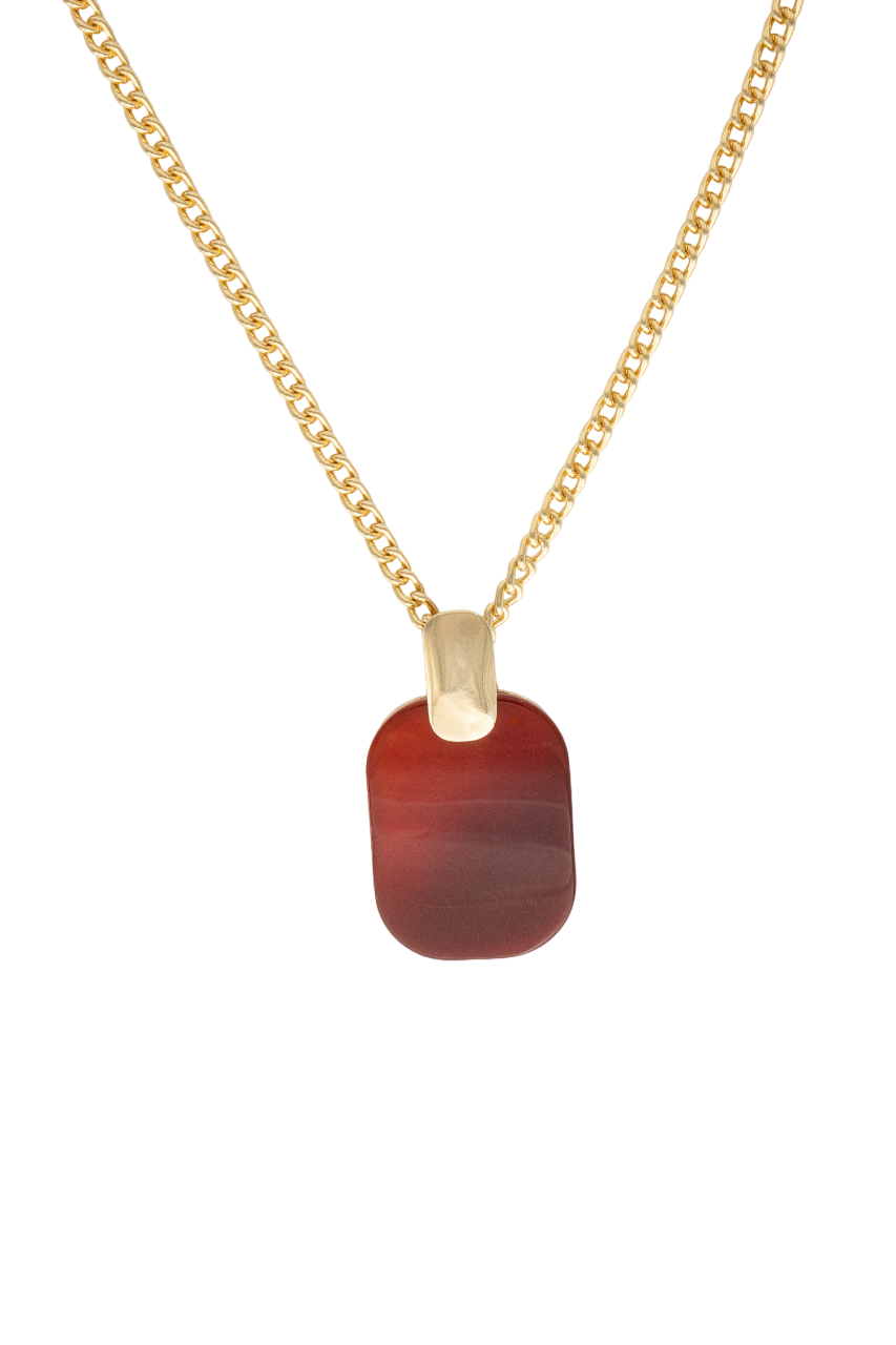 SCARLET STREETS NECKLACE - RED AGATE