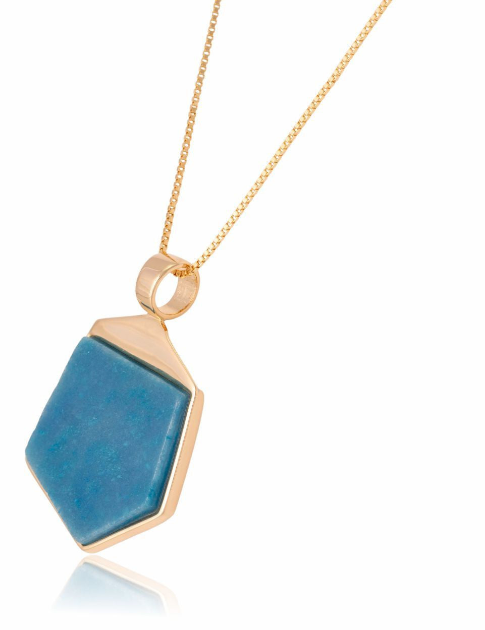 NECKLACE - GOLD PLATED - TURQUOISE QUARTZ