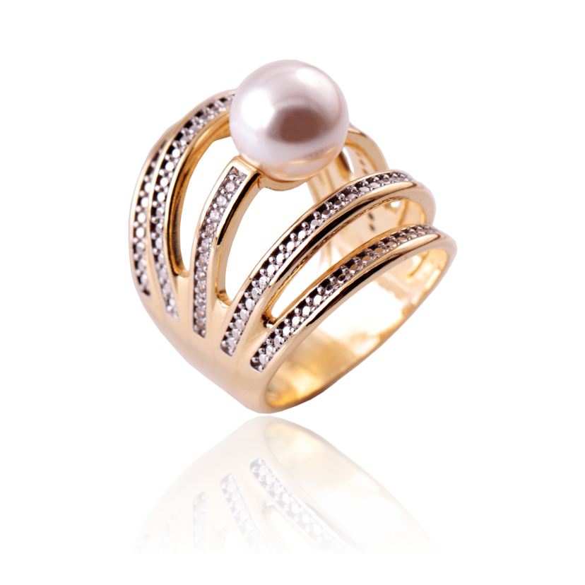 RING - GOLD PLATED - PEARL