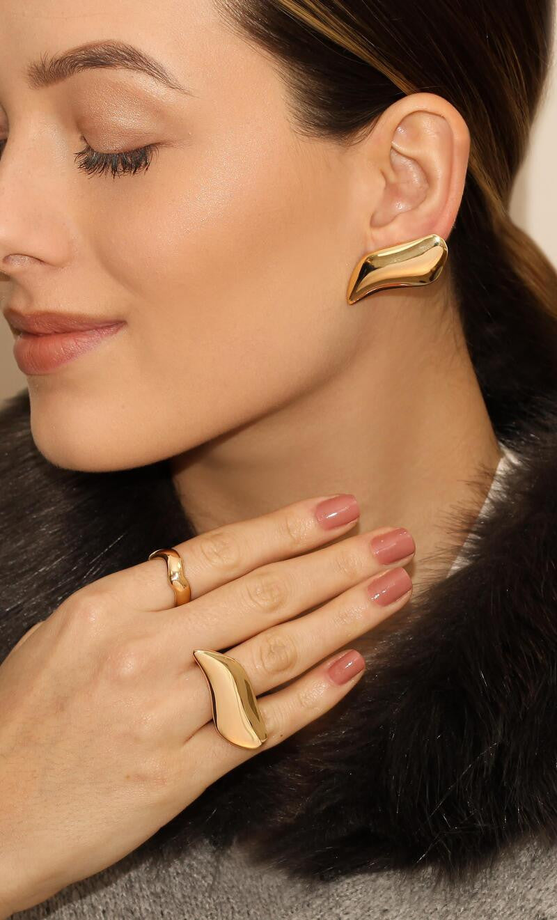 MODERN RING - GOLD PLATED  | BRAINSTORM JEWELRY