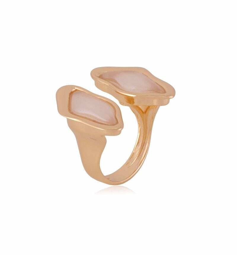 RING - GOLD PLATED - Q. MILKY PER